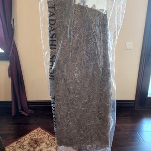 Tadashi Sahin one shoulder illusion dress